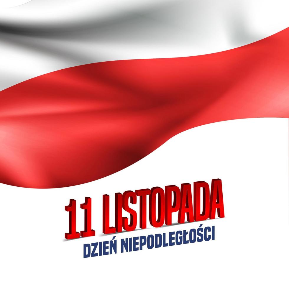 Vector Illustration on the theme Independence Day of Poland. Translate Text in Polish, Independence Day. November 11th