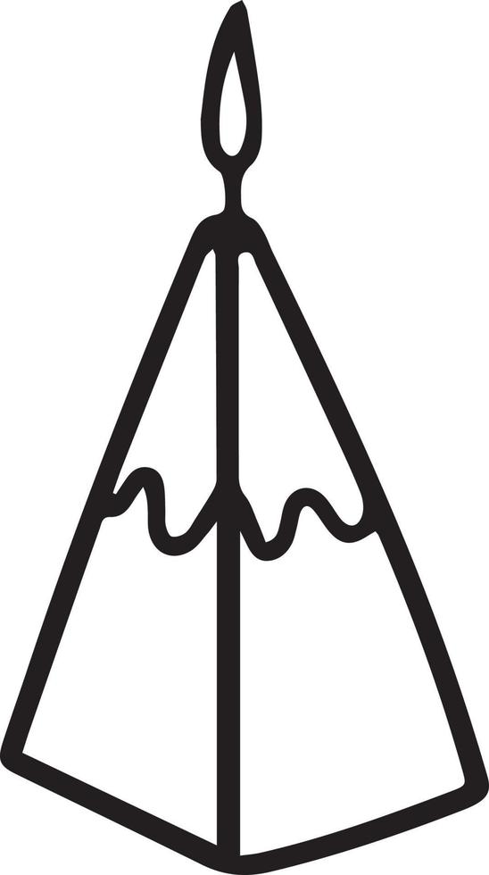 Burning candle. Hand-drawn vector illustration in doodle style