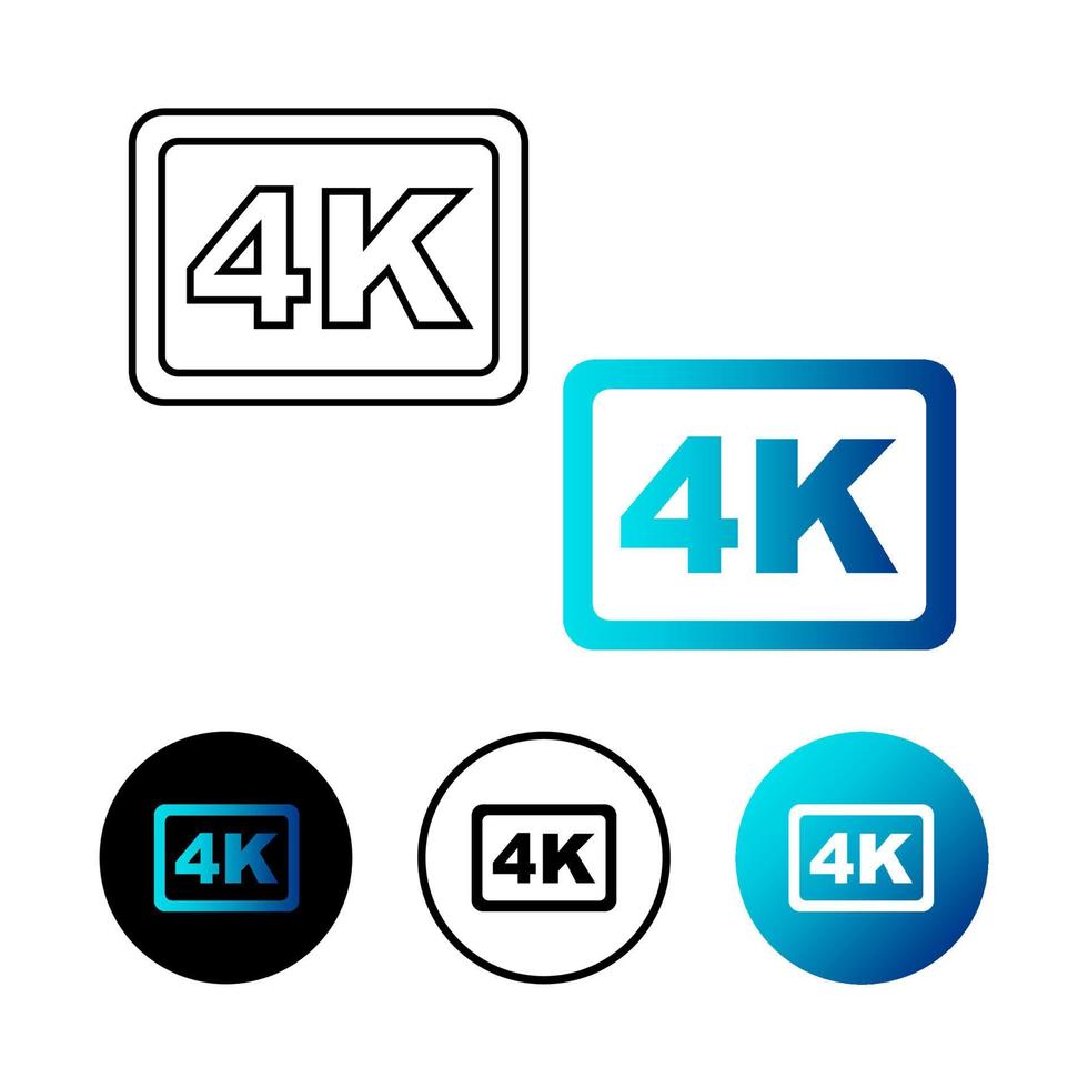 Abstract 4K Icon Illustration vector