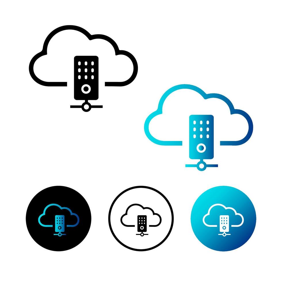 Abstract Cloud Server Icon Illustration vector