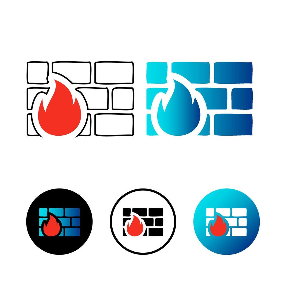 Abstract Firewall Icon Illustration vector