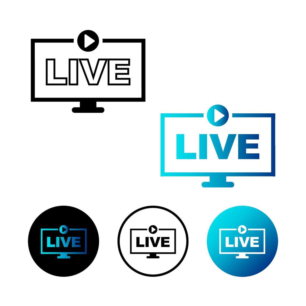Abstract Live TV Icon Illustration vector