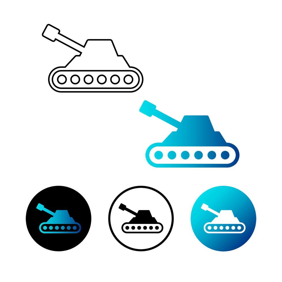 Ilustración de icono de tanque militar abstracto vector
