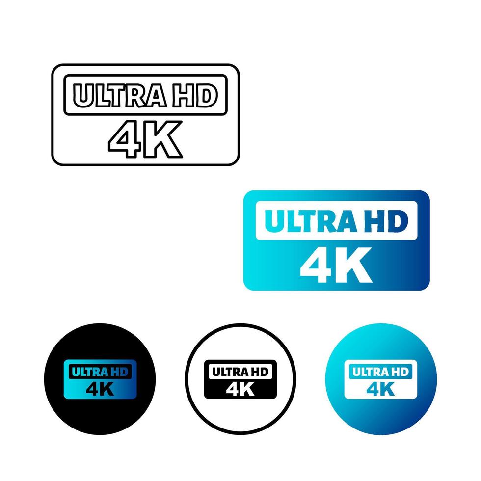 Ilustración de icono de ultra hd 4k abstracto vector