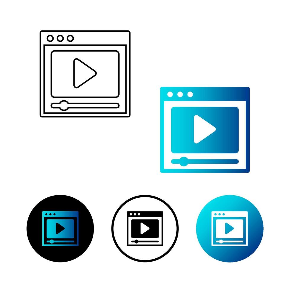 Ilustración de icono de contenido de video abstracto vector