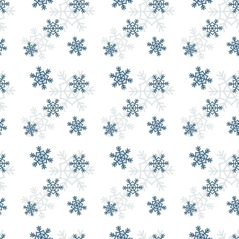 Christmas repeat pattern, snowflake repeat pattern on white background Hand drawn vector repeat pattern for textile, gift wrapper, fabric, web backdrop and packaging.
