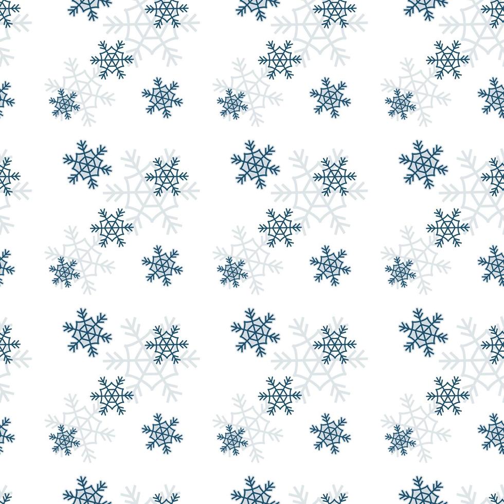 Christmas repeat pattern, snowflake repeat pattern on white background Hand drawn vector repeat pattern for textile, gift wrapper, fabric, web backdrop and packaging.