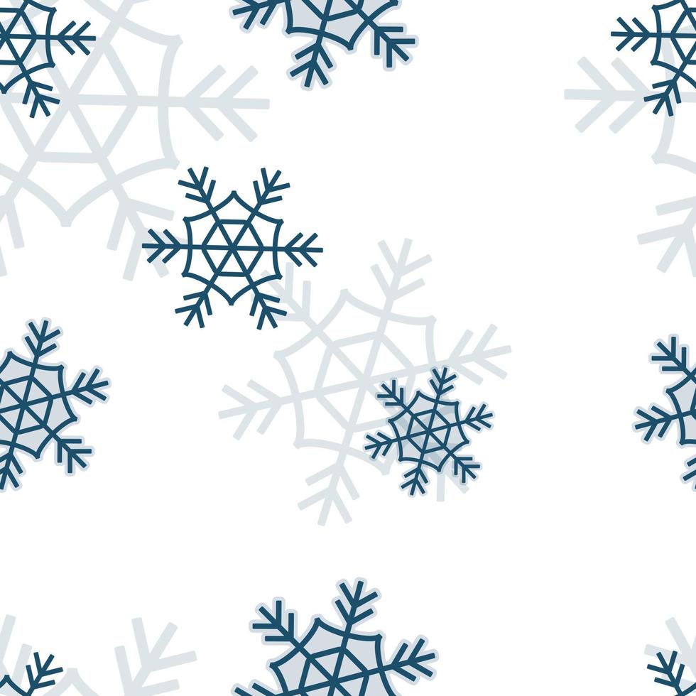 Christmas repeat pattern, snowflake repeat pattern on white background Hand drawn vector swatch for textile, gift wrapper, fabric, web backdrop and packaging.