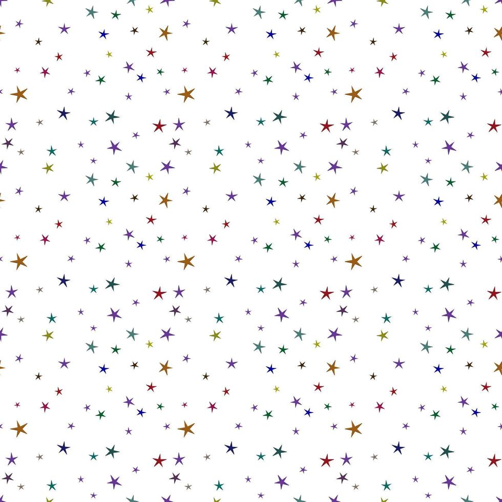 patrón de repetición sin costuras de tema navideño creado con elementos como estrellas de colores, patrón de repetición de vector dibujado a mano para textiles, telas, envoltorios de regalo, telas, papel tapiz y pancartas.