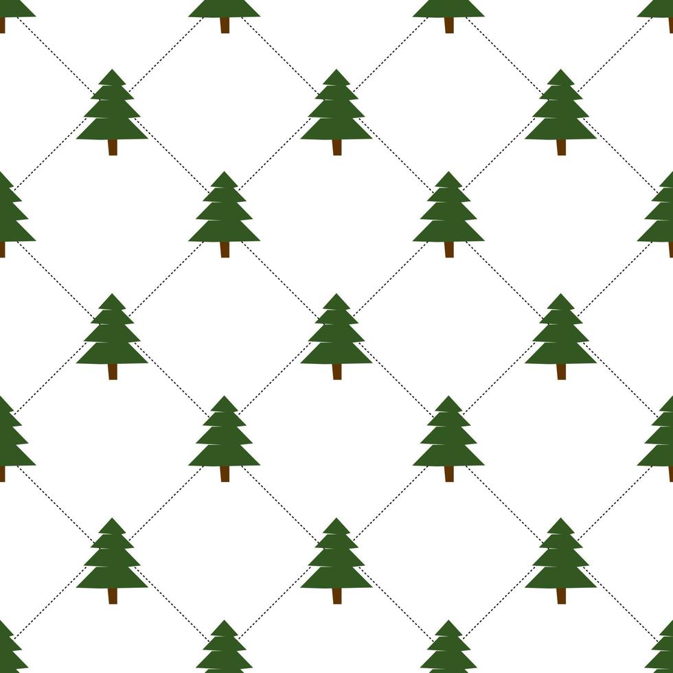 seamless repeat pattern created with element like Christmas tree and dotted geometric lines, Hand drawn vector repeat pattern for textile, fabric, gift wrapper, cloths, wallpaper and banner.