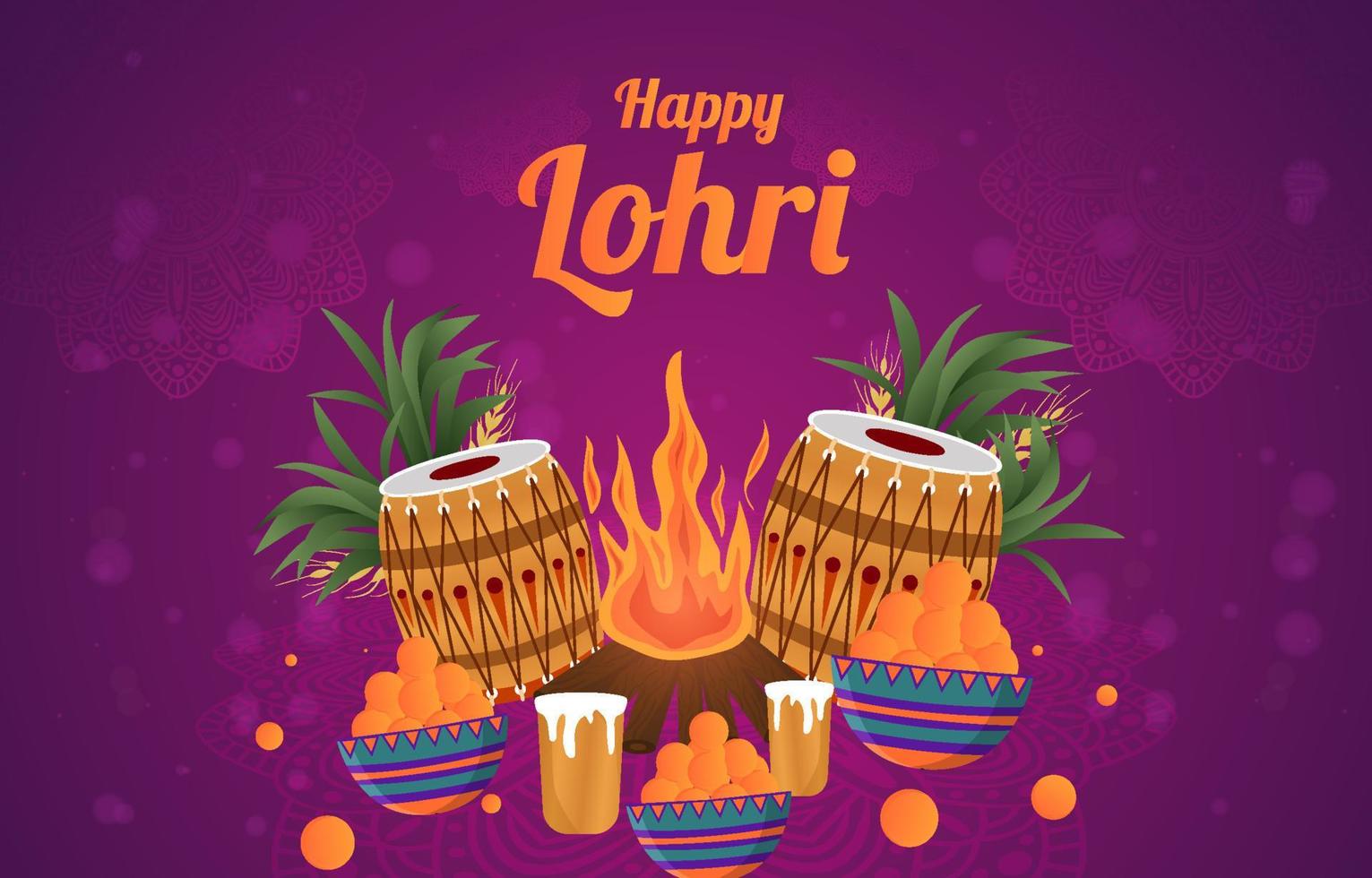 Background of Festivity Lohri Template vector