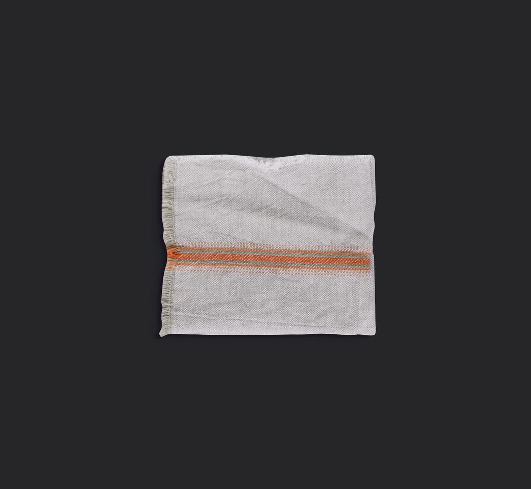 Top up view napkin isolated on dark background. suitable for your design element. photo