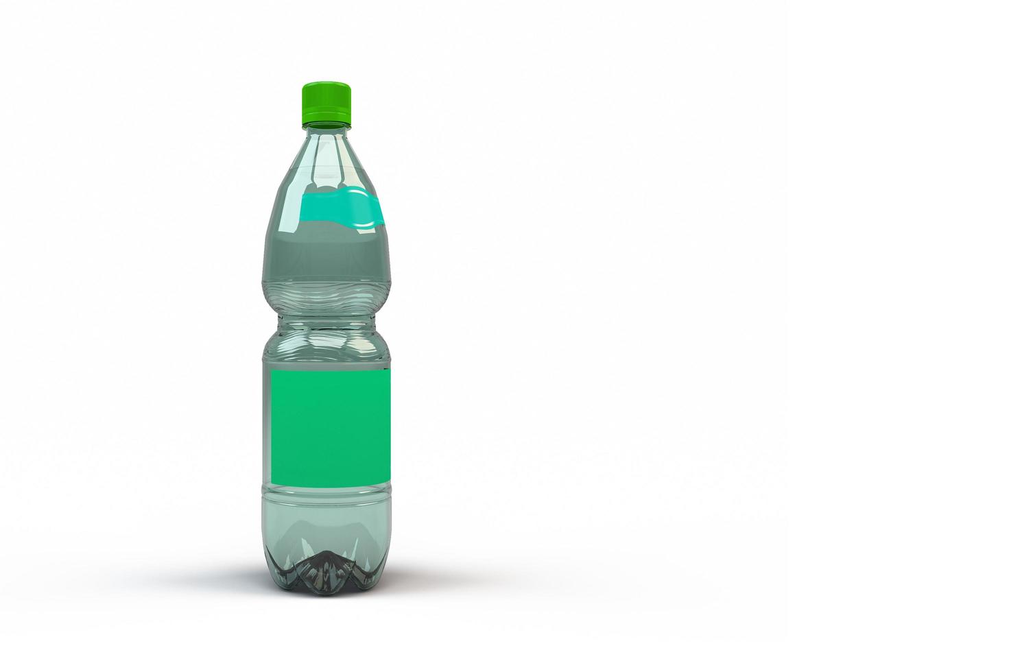 Plastic water bottle with blank label template isolated on white background. 3d illustration - suitable for design element. photo