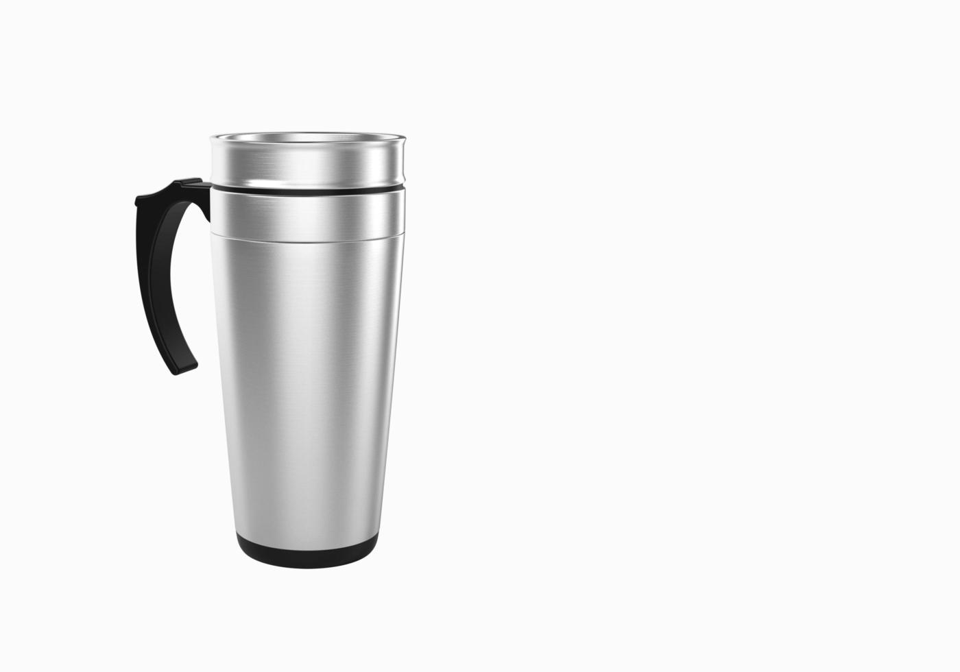 3d rendering Stainless Steel Travel Mug for coffee or tea isolated on white background. suitable for your mock up element project. photo