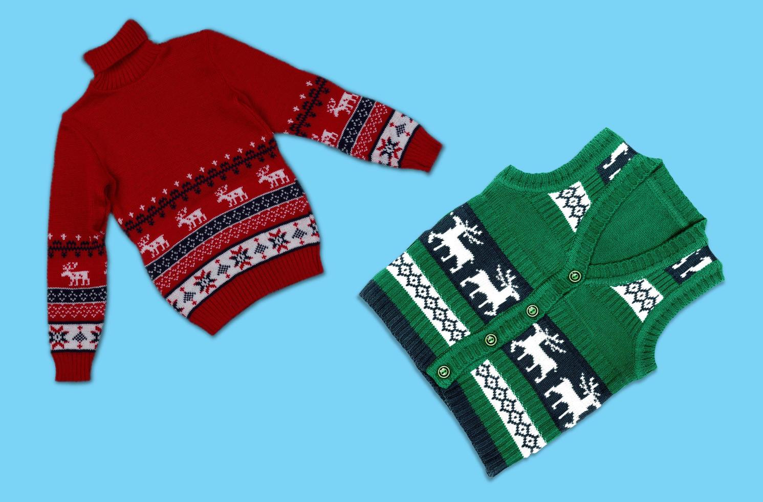 Set of sweater with christmas style photo