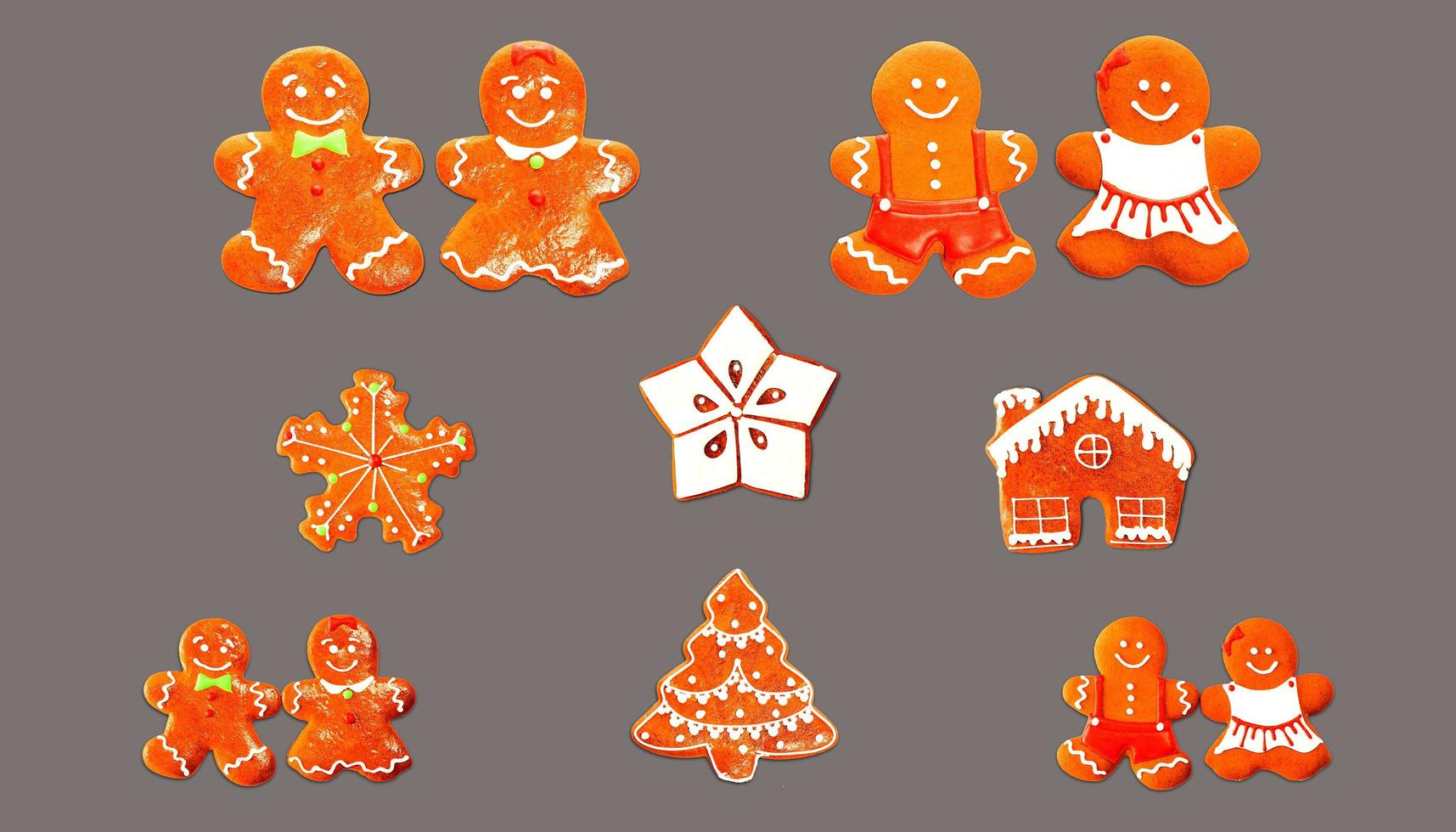 Various ginger cookies for christmas photo