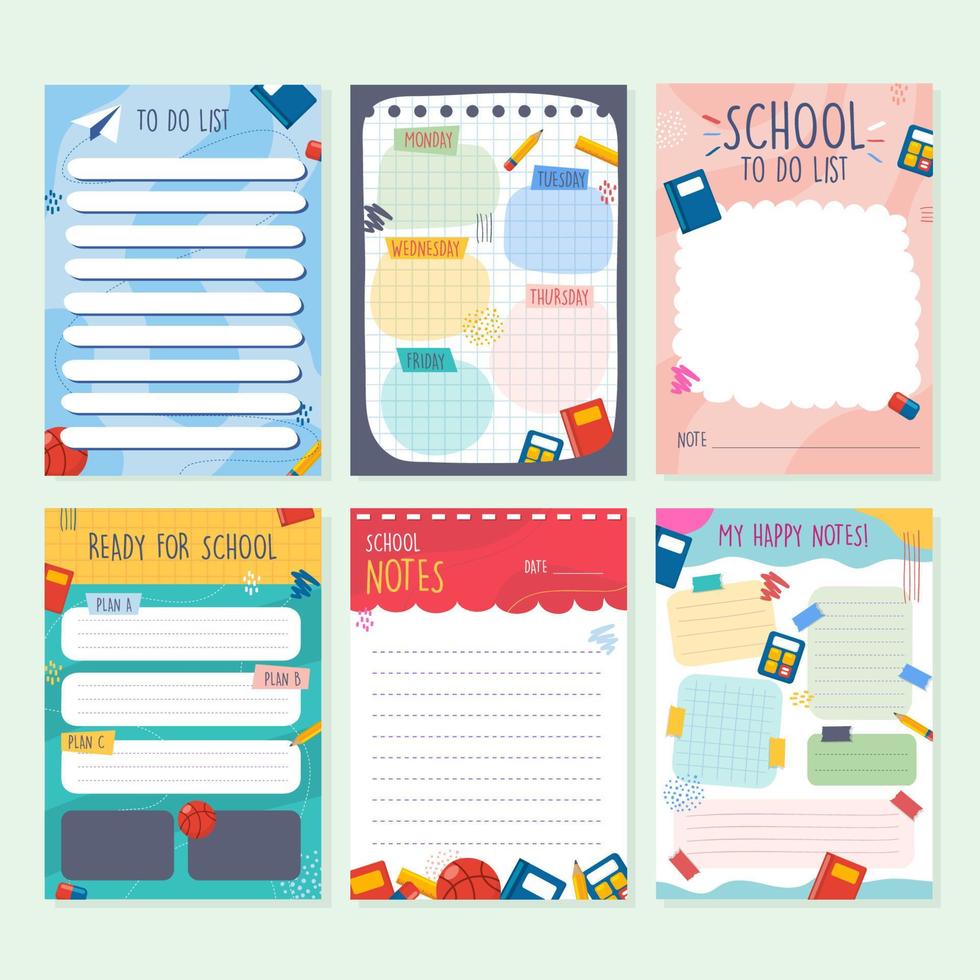 Cute School Journal Template vector