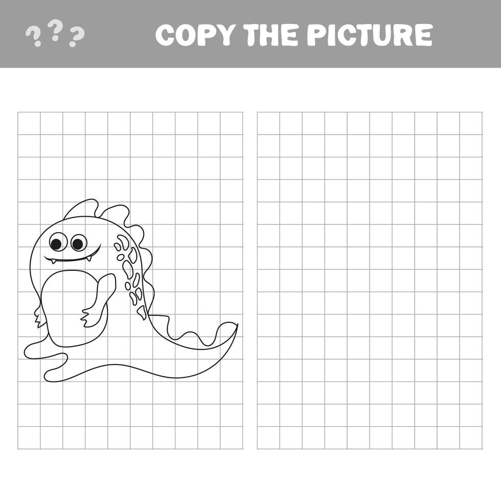 Ilustración vectorial de dinosaurio de dibujos animados - libro para colorear y rompecabezas para niños vector