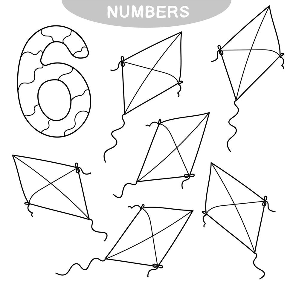 Educational game - Learning numbers. Coloring book for preschool children vector