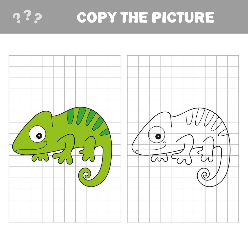 Iguana to be colored. Coloring book for children. Visual game. vector