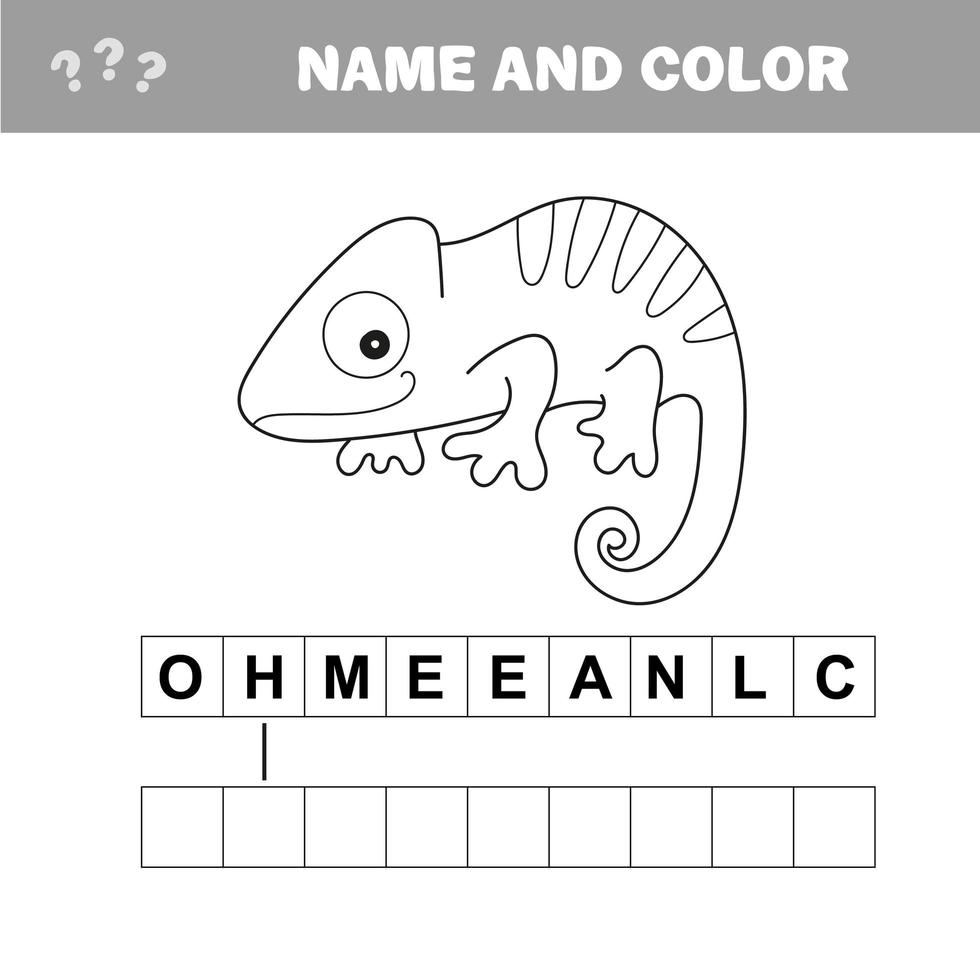 Iguana to be colored. Coloring book for children. Visual game. vector