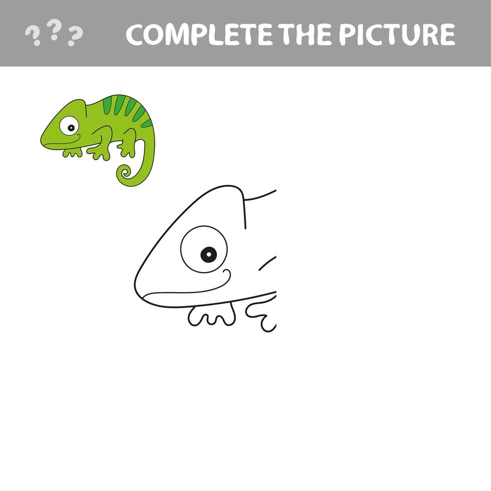 Iguana to be colored. Coloring book for children. Visual game. vector
