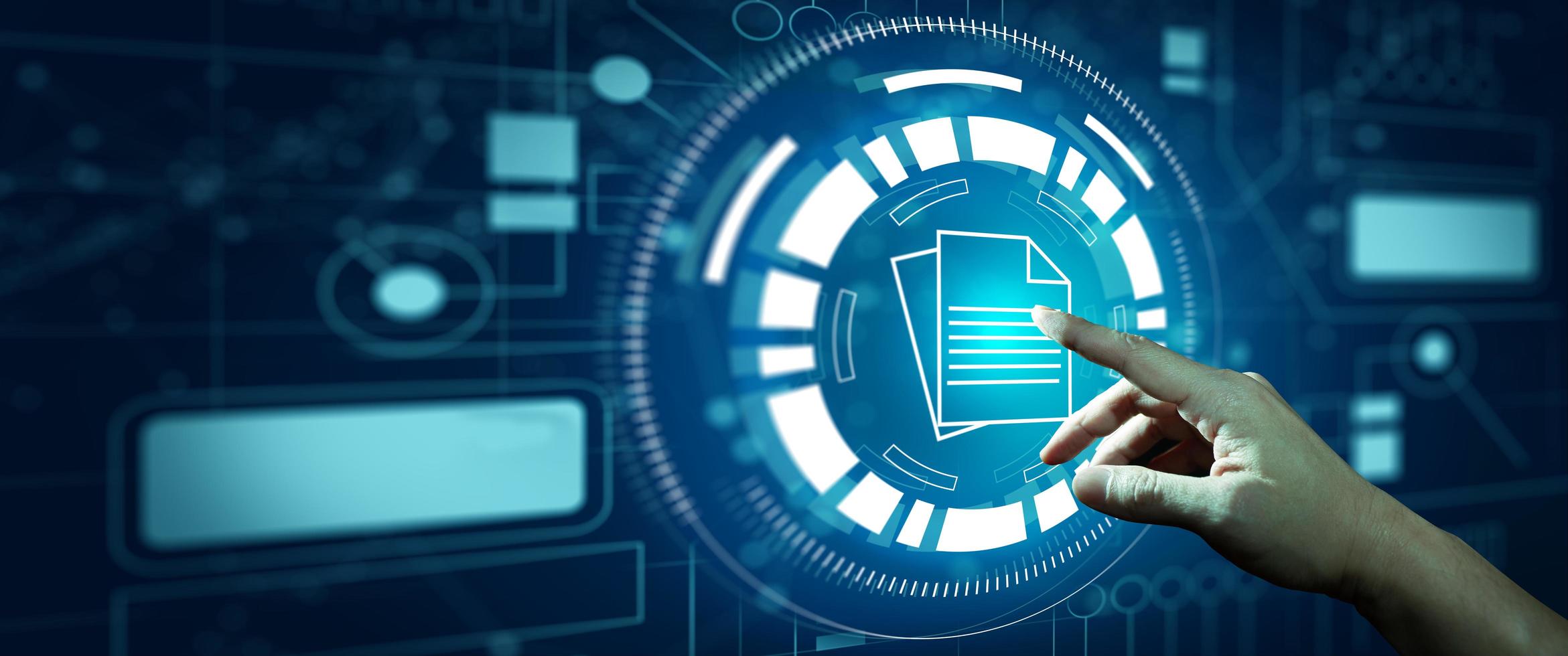 sistema de gestión de documentos. concepto de tecnología de negocios en línea. foto