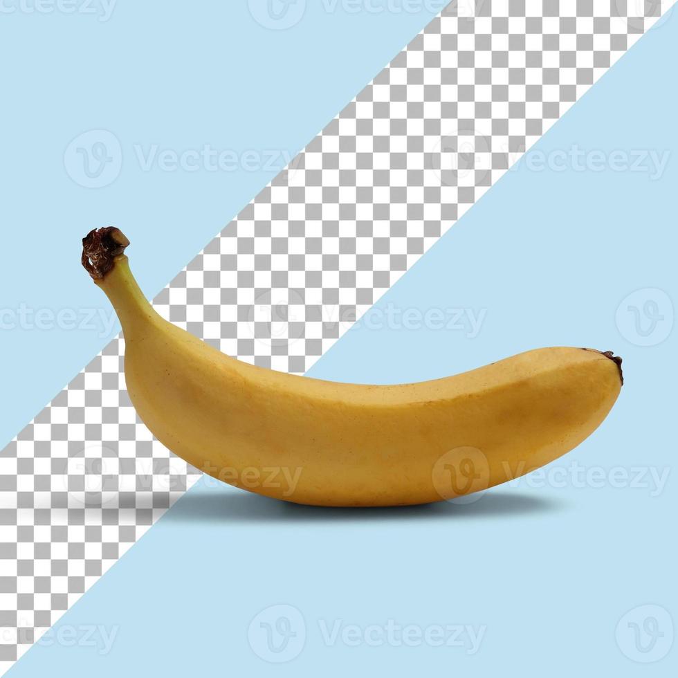 Vista cercana plátano amarillo maduro aislado foto