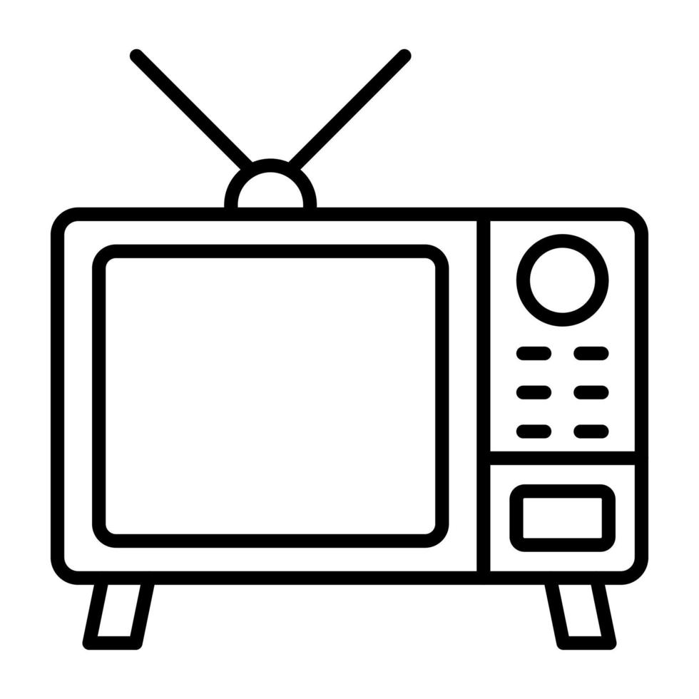 icono de línea de tv vector