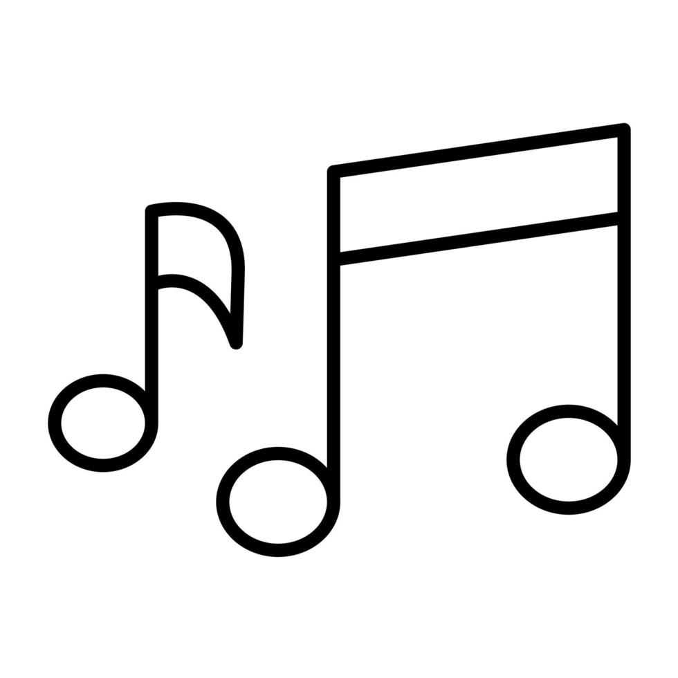 icono de línea de notas musicales vector