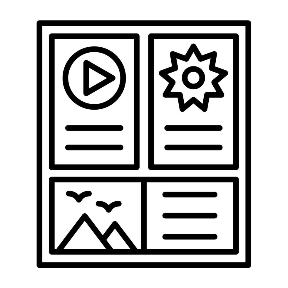 Storyboard Line Icon vector