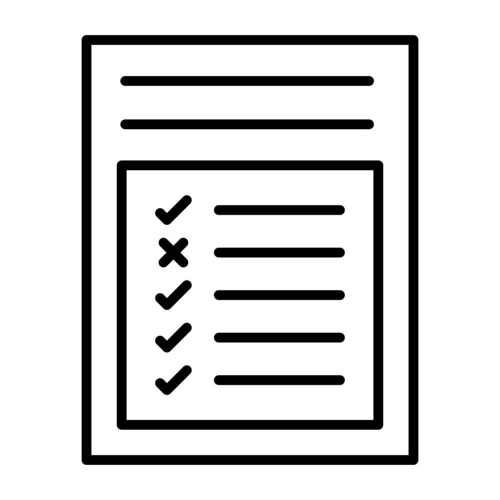 Report Card Line Icon vector