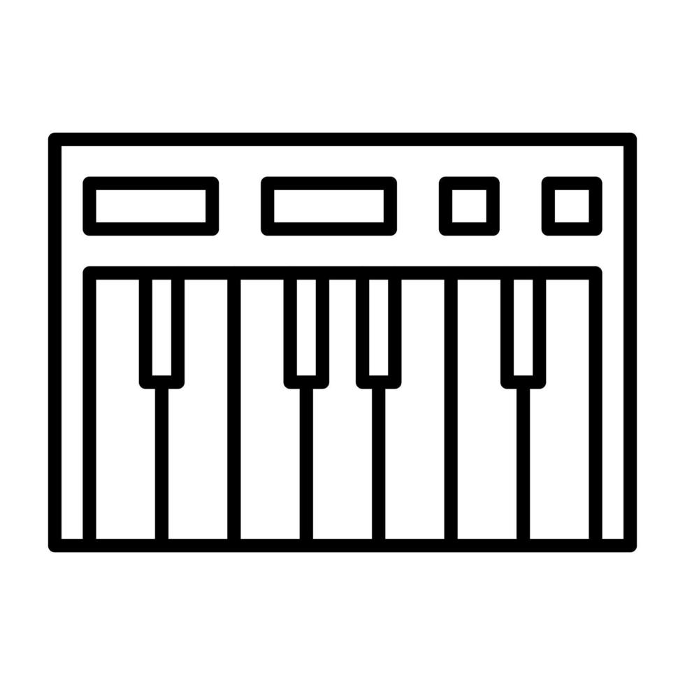 icono de línea de piano vector