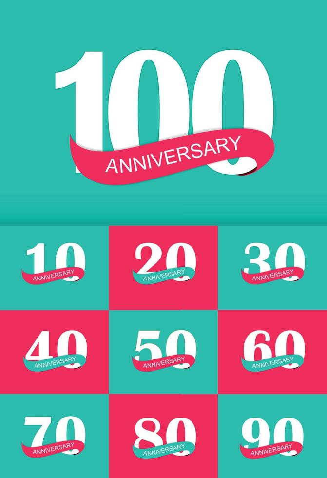 Template Logo Anniversary Collection Set vector