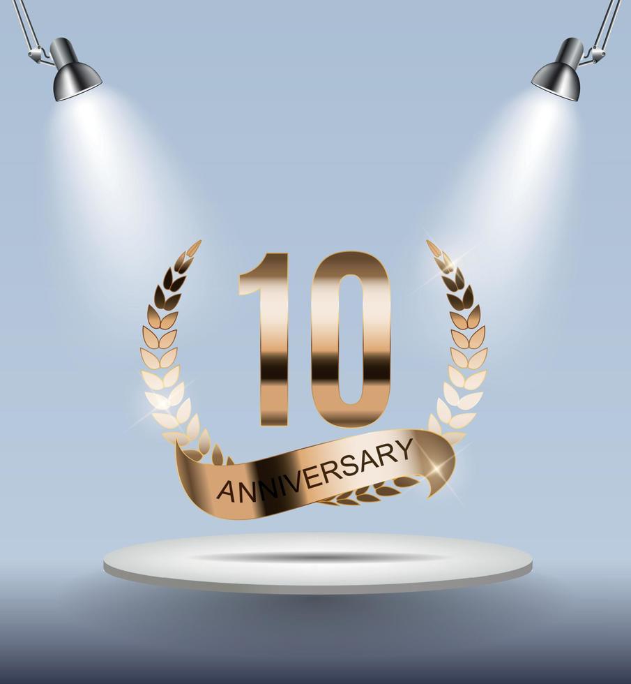 Template Logo 10 Years Anniversary Vector Illustration