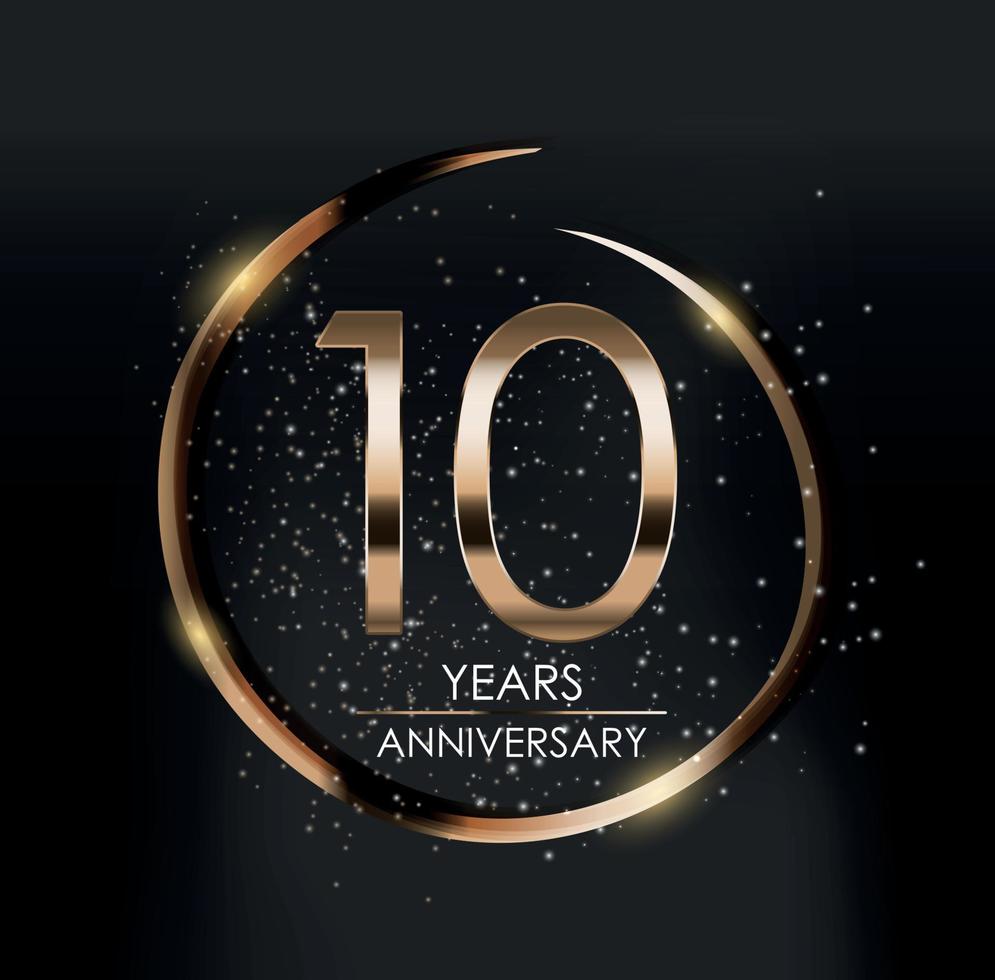 Template Logo 10 Years Anniversary Vector Illustration