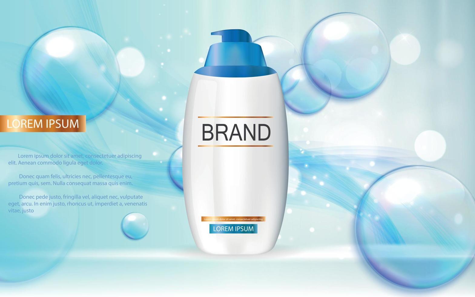 Design Cosmetics Product  Template for Ads or Magazine Background. 3D Realistic Vector Iillustration