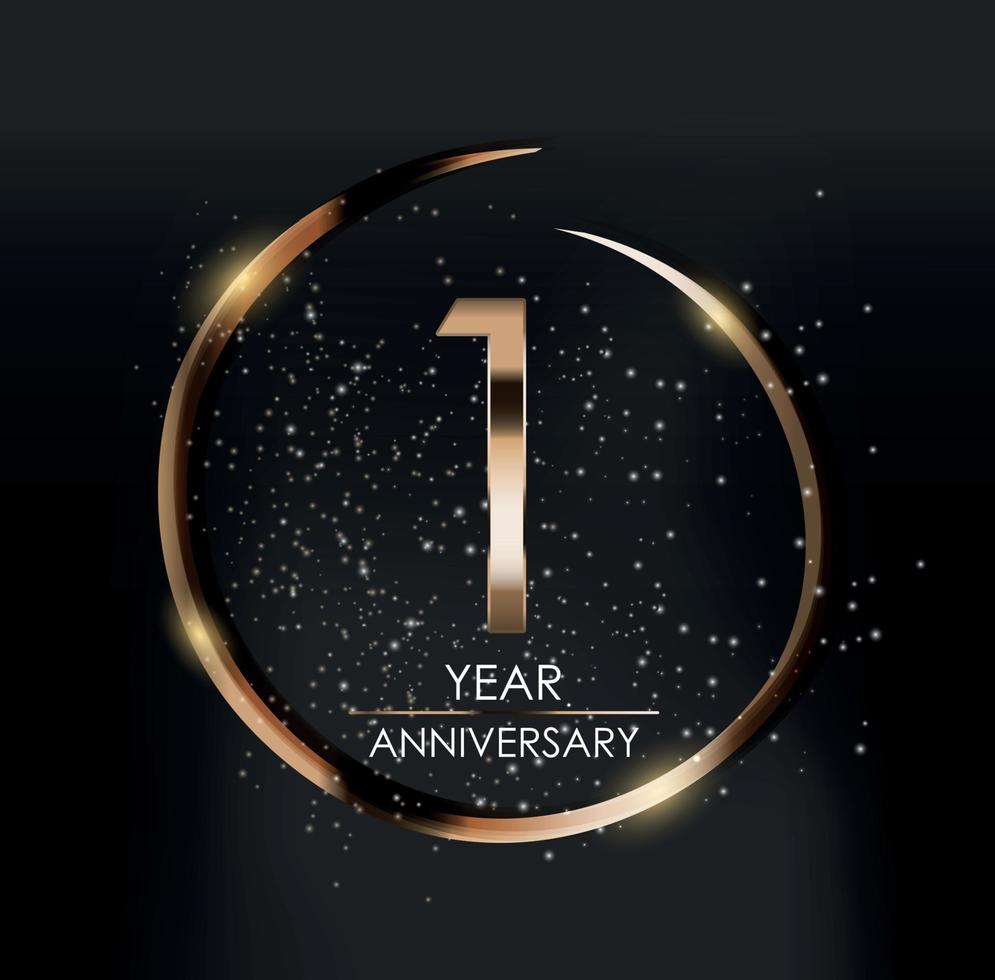 Template Logo 1 Year Anniversary Vector Illustration