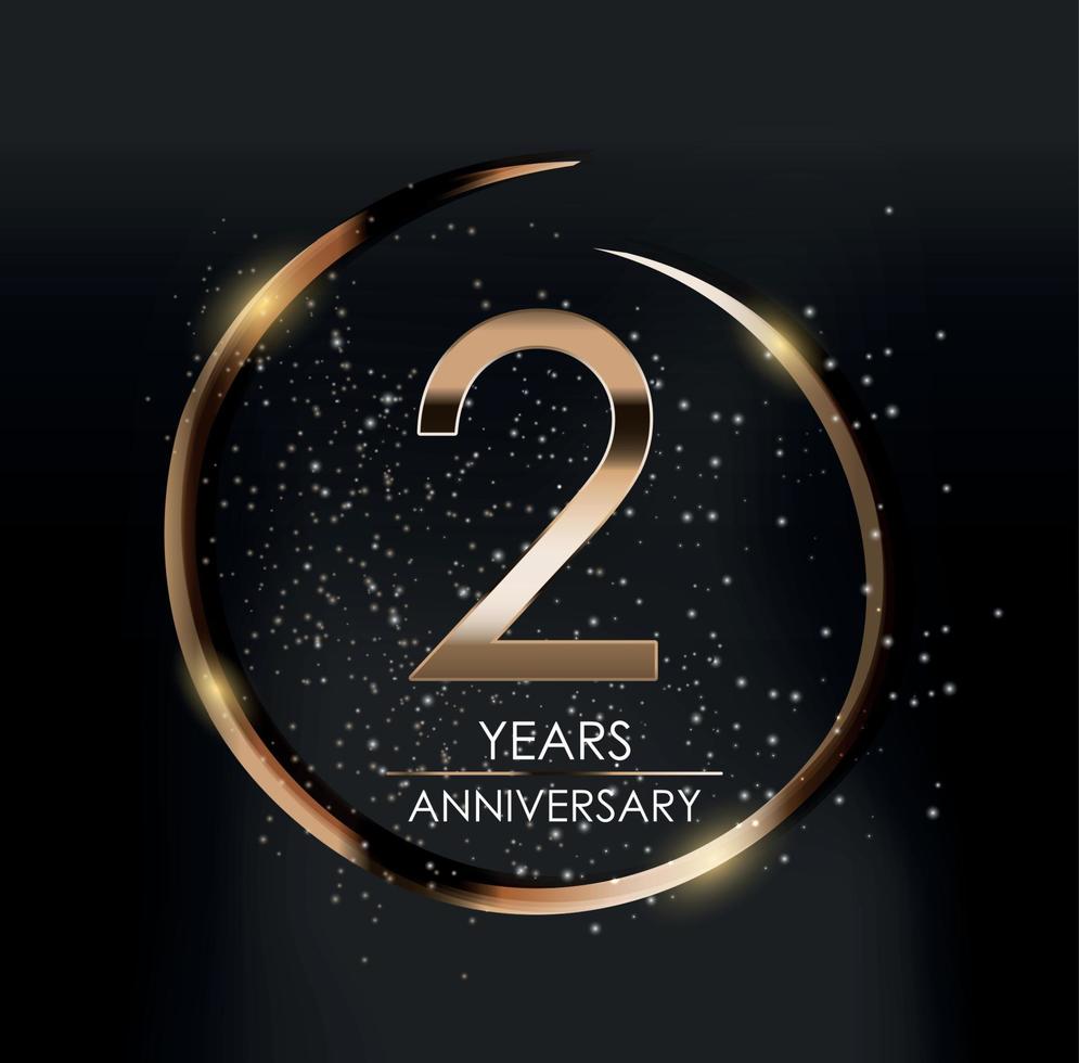 Template Logo 2 Years Anniversary Vector Illustration