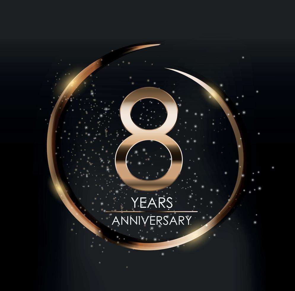 Template Logo 8 Years Anniversary Vector Illustration