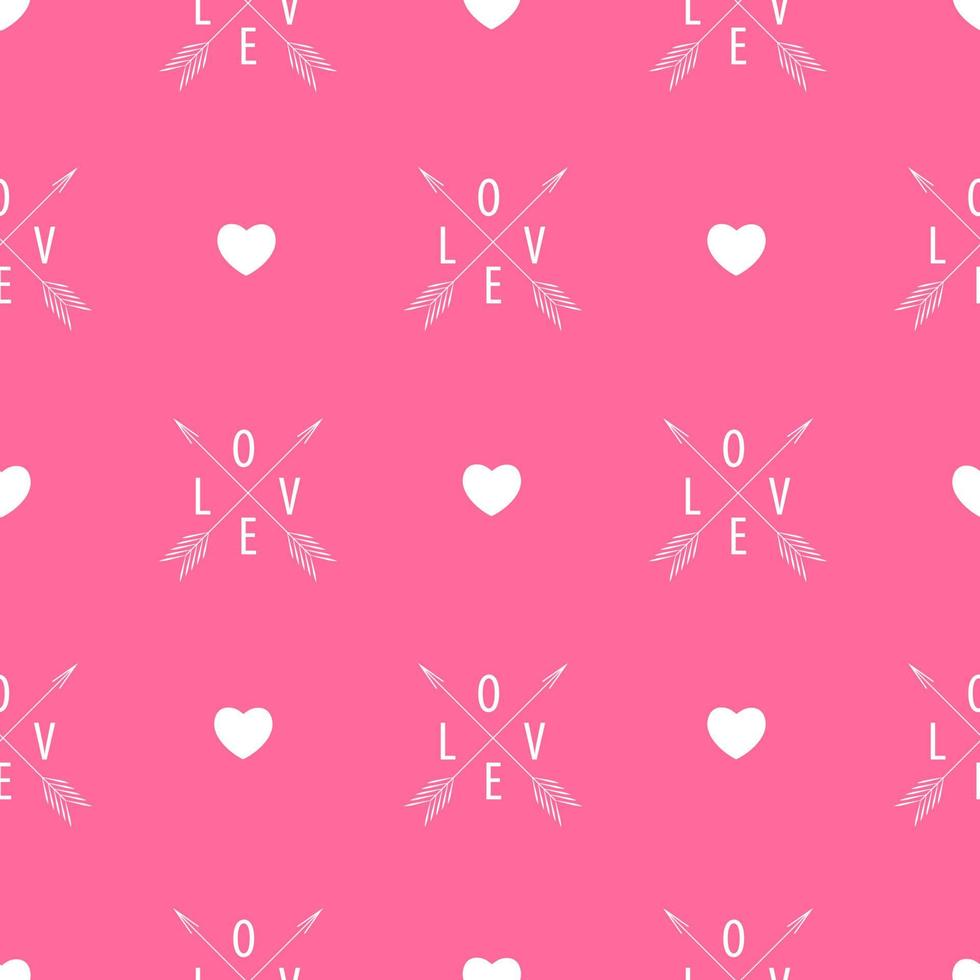 Abstract Seamless Pattern Background witj Love Heart Symbol. Vector Illustration