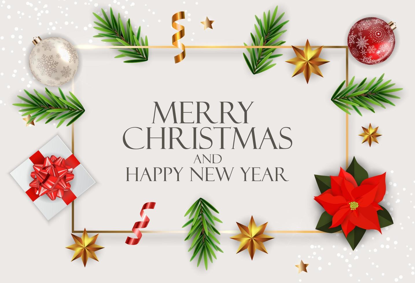 Holiday New Year and Merry Christmas Background. Vector Illustration