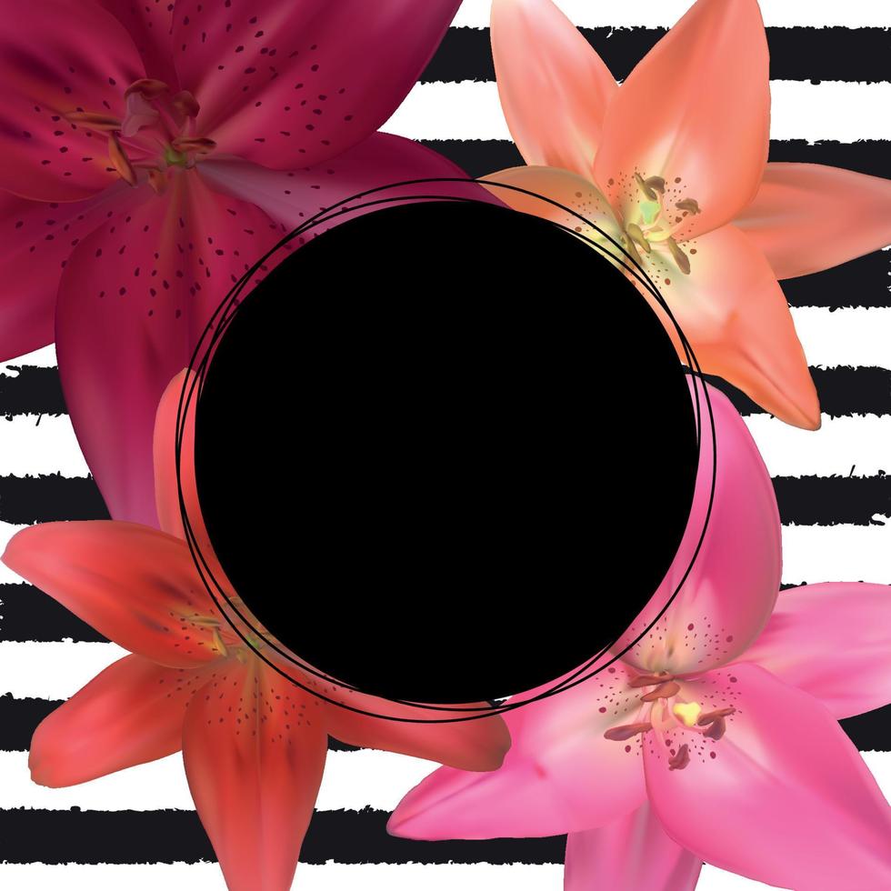 marco abstracto con flor de lirio. fondo natural. ilustración vectorial vector