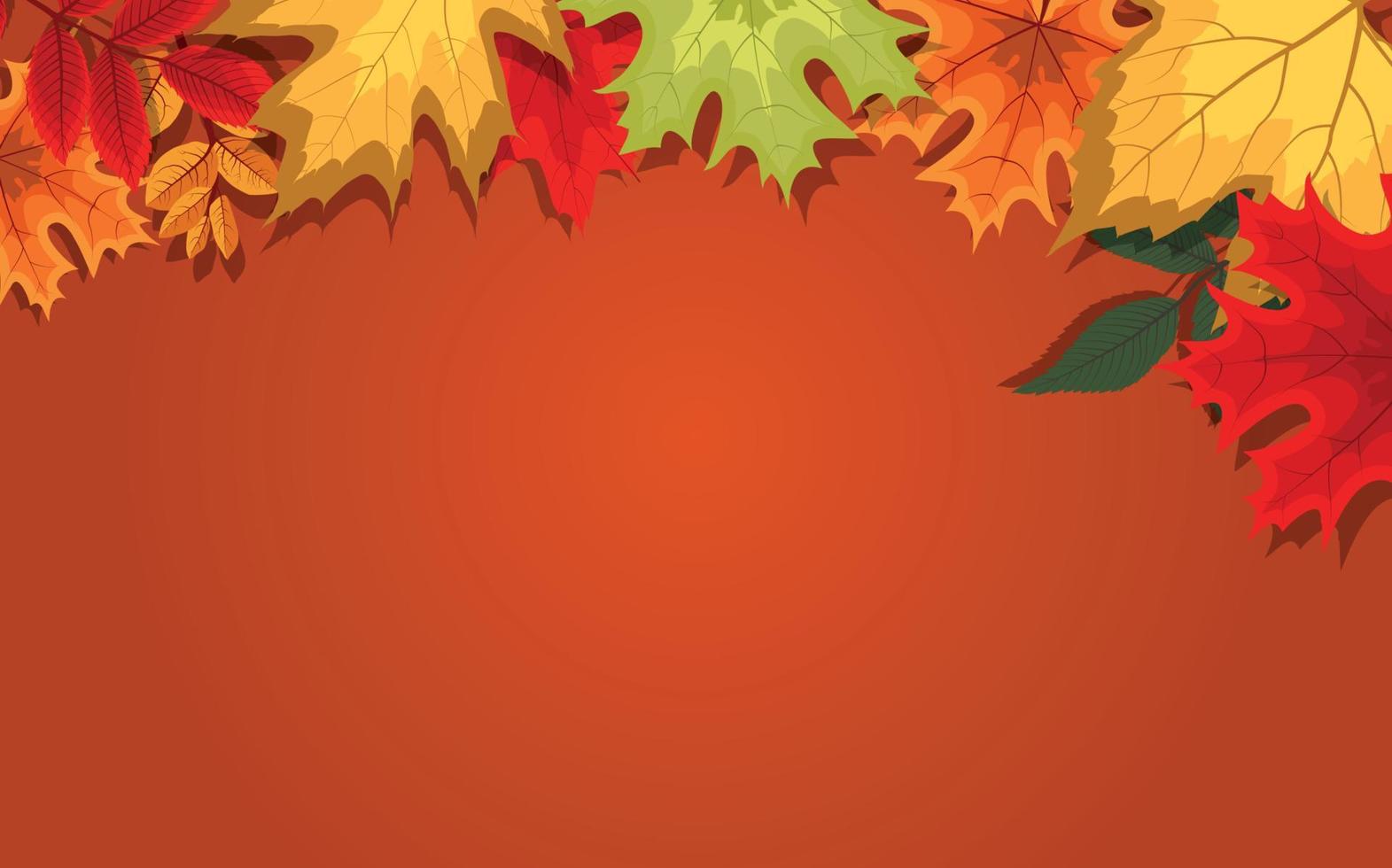 Abstract Vector Illustration Background with Falling Autumn Leaves.