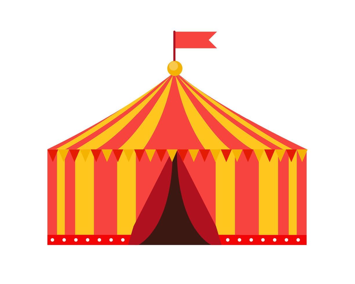 Tent circus icon on white background. Vector Illustration