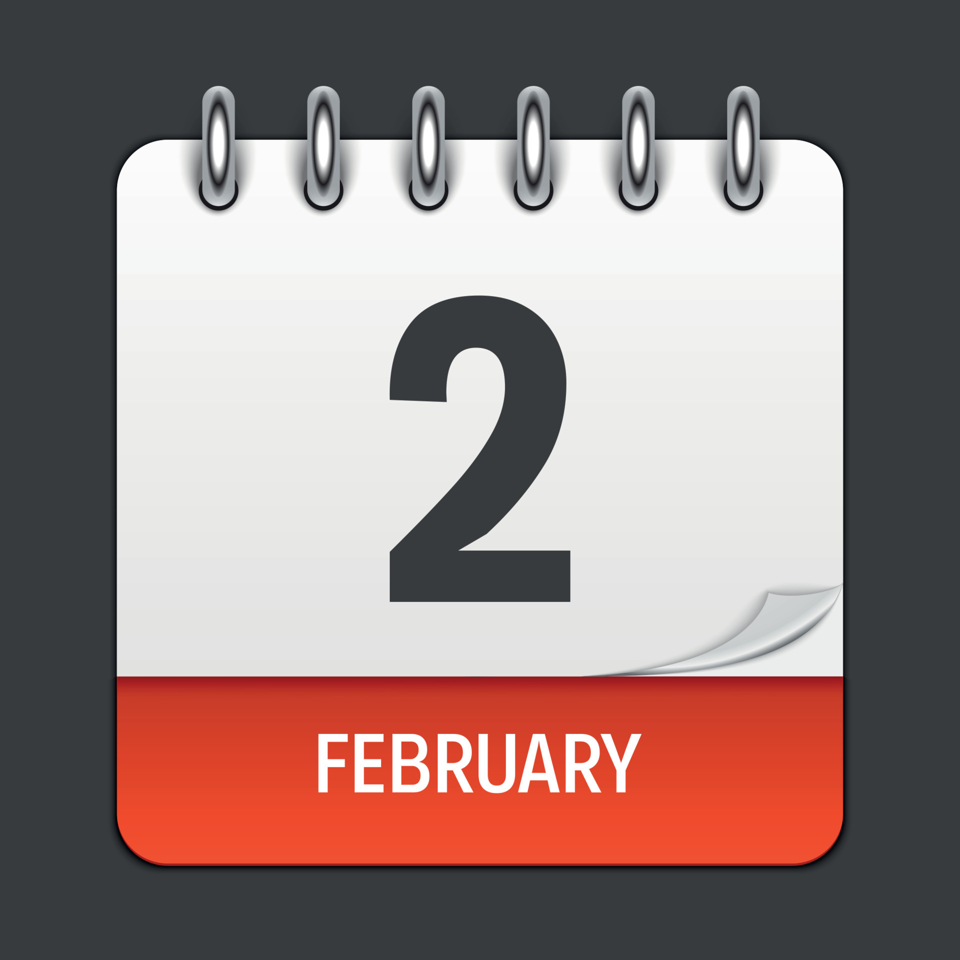 February 2 Calendar Daily Icon. Vector Illustration Emblem. Element of Design for Decoration