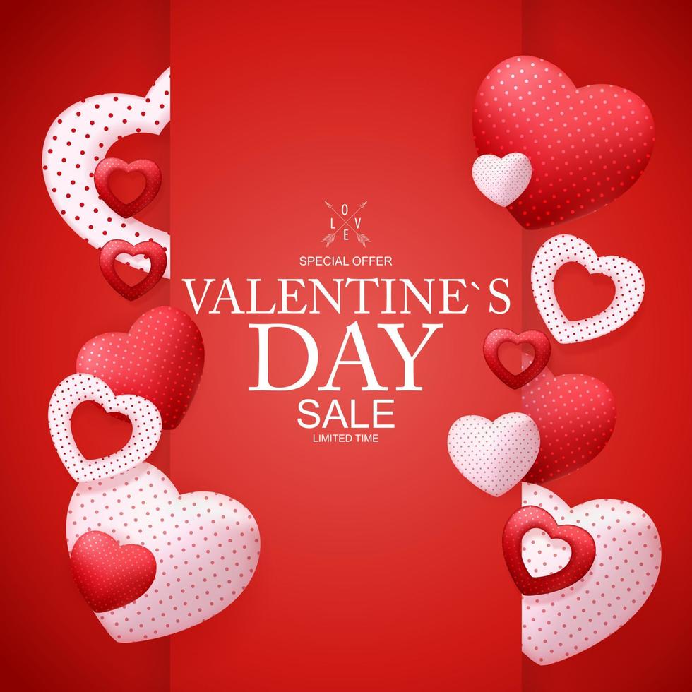 Valentines Day Sale, Discont Card. Vector Illustration