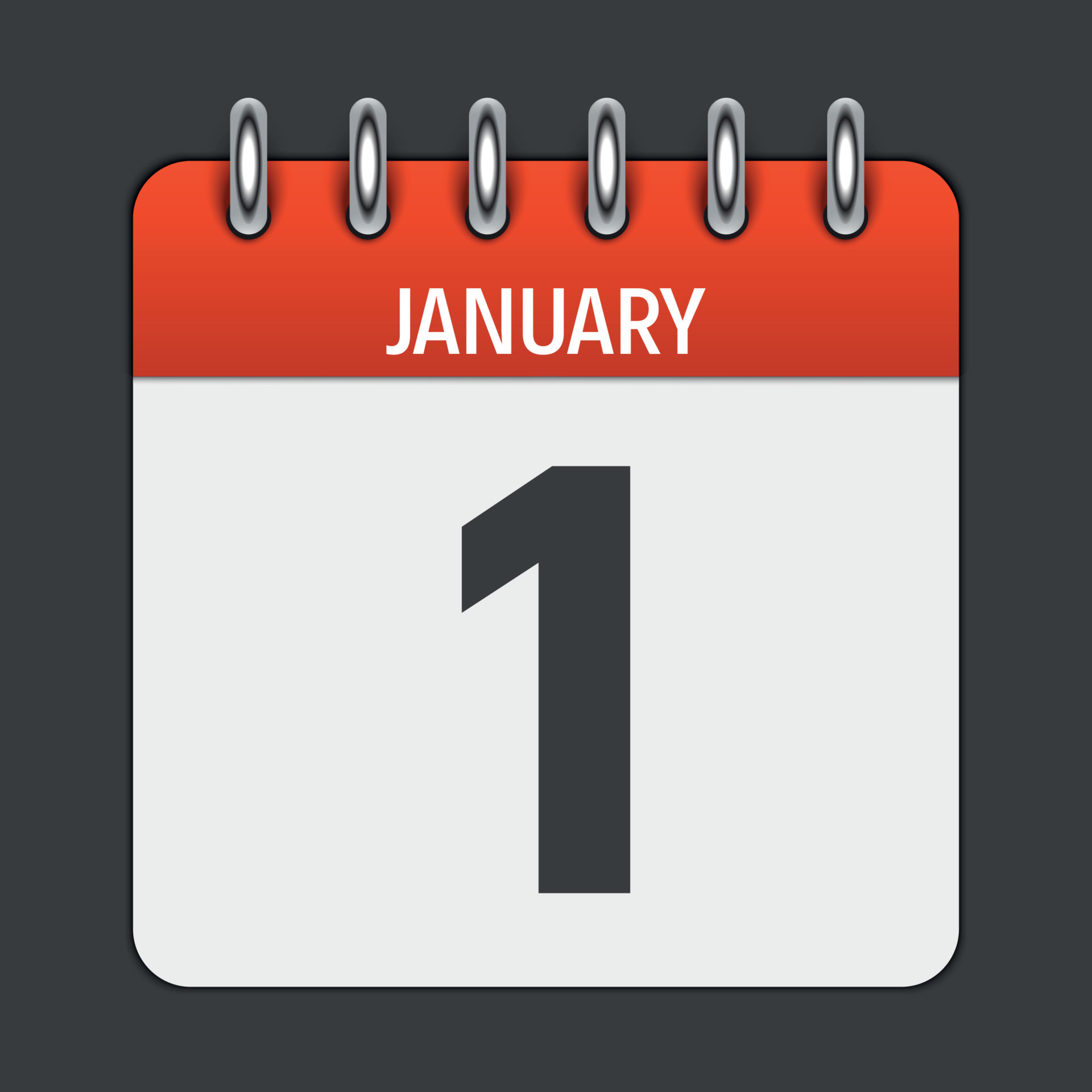 January 1 Calendar Daily Icon. Vector Illustration Emblem. Element of