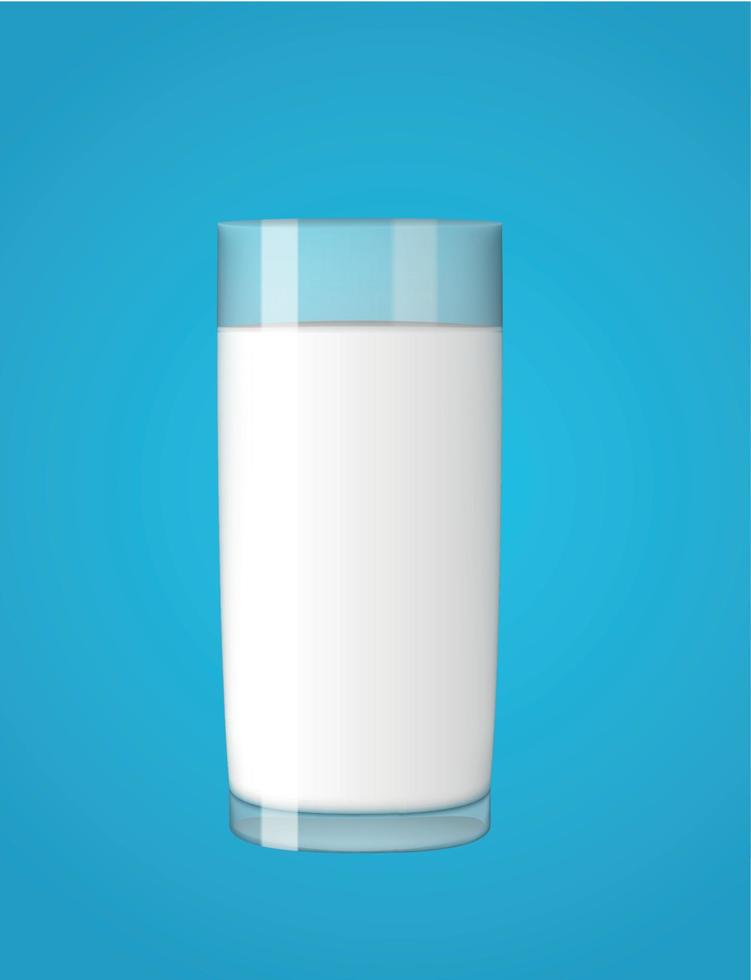 Abstract Milk Glass on Blue Background Vector Illustration