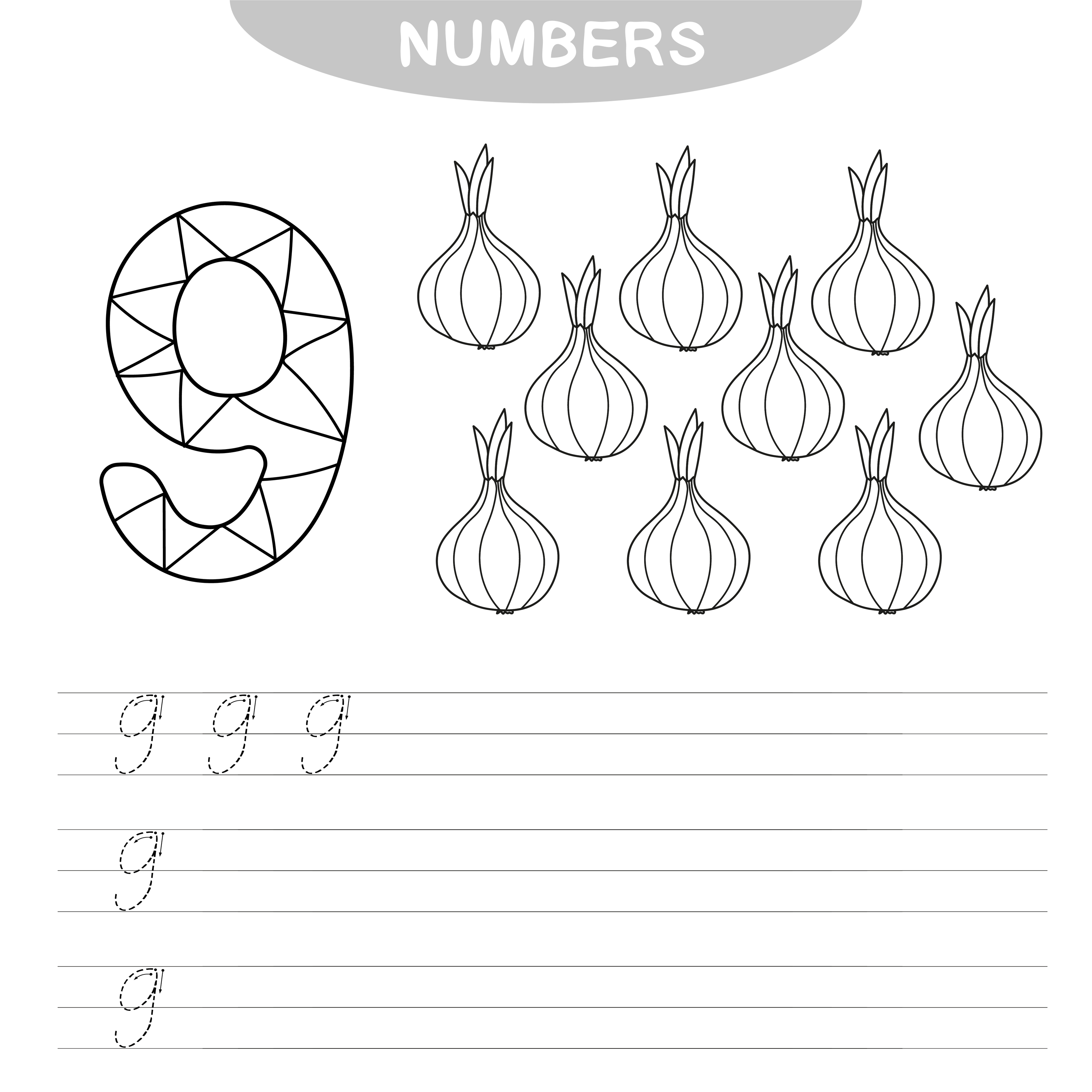 Preschool coloring pages numbers